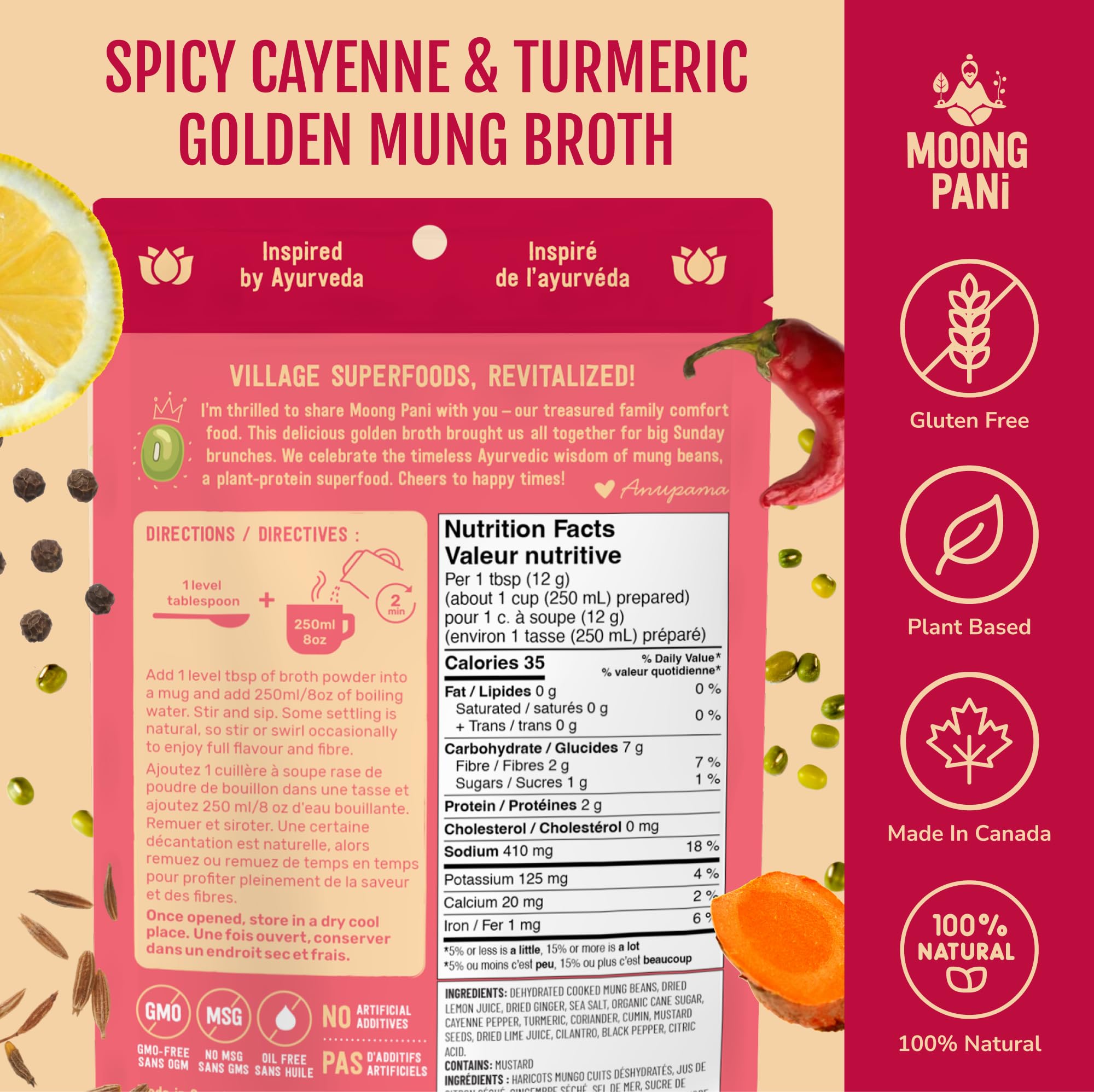 Cayenne Pepper & Turmeric Golden Mung Broth | 9 Cups