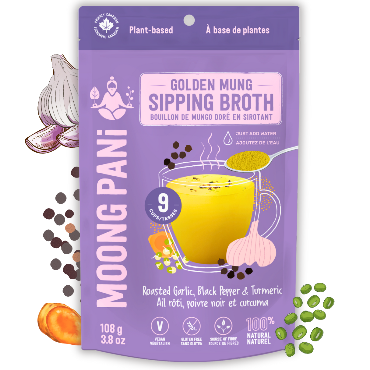 Roasted Garlic, Black Pepper & Turmeric Golden Mung Broth