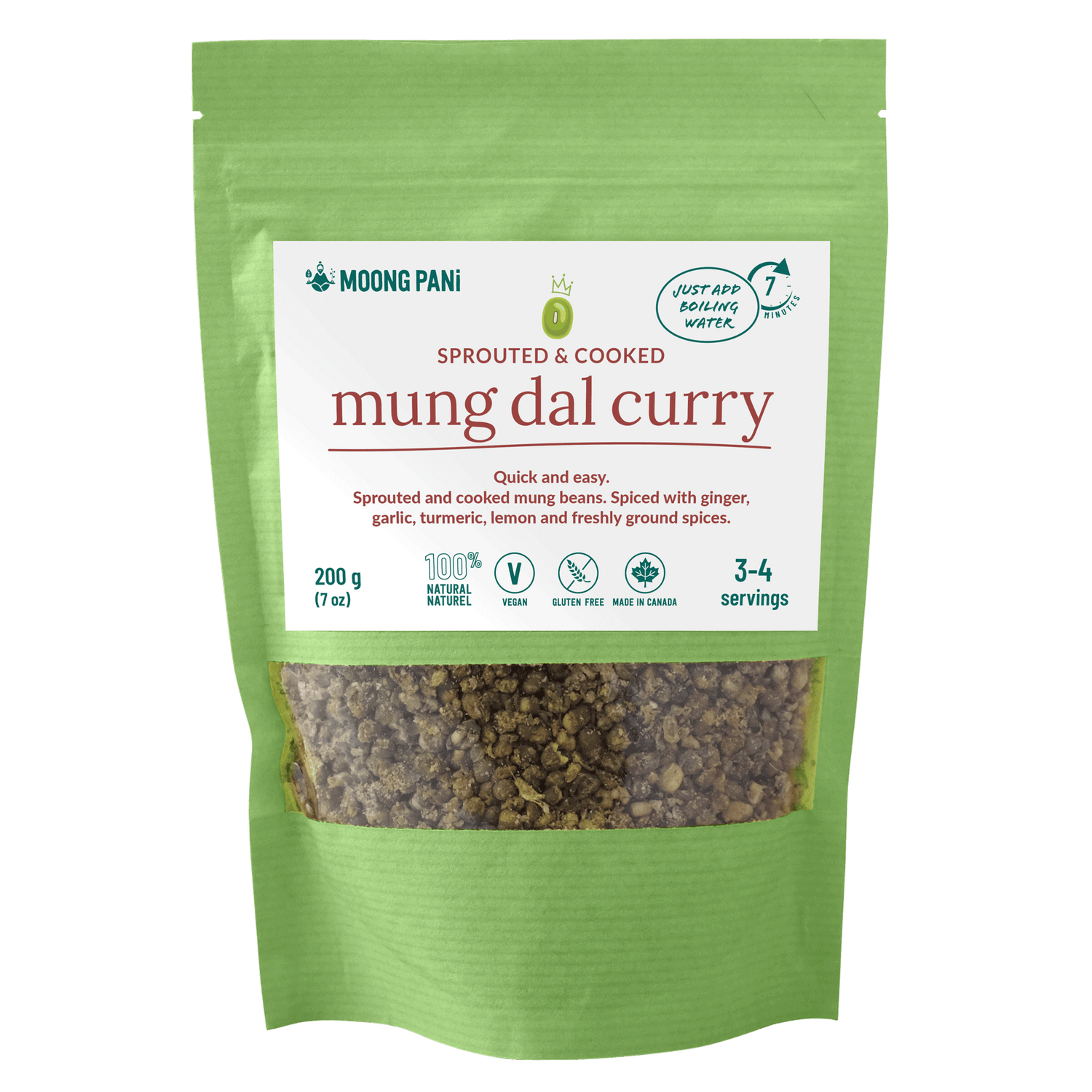 Sprouted Mung Dal Curry: 3-4 servings