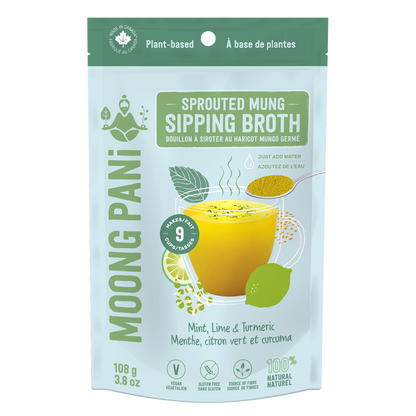 Mint, Lime &amp; Turmeric Sprouted Mung Broth - 9 Servings