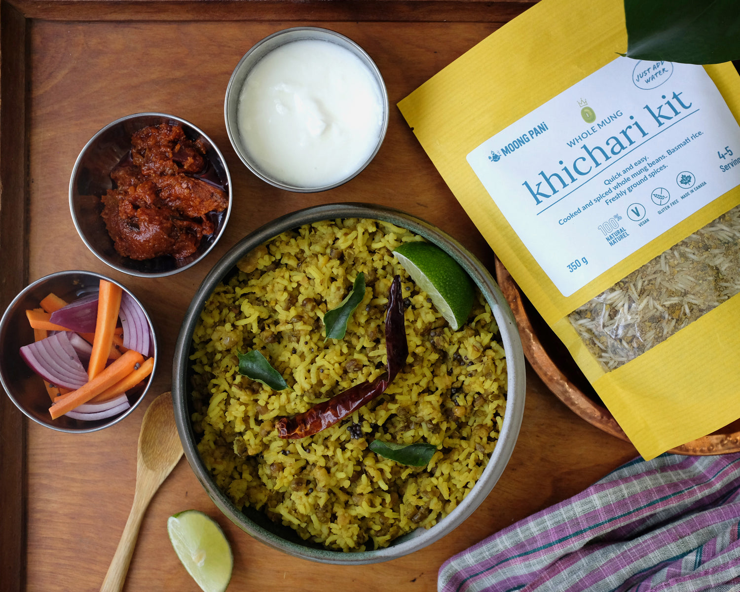 Sprouted Mung Khichari (Khichdi) Kit: Indian-style risotto with 5-6 servings
