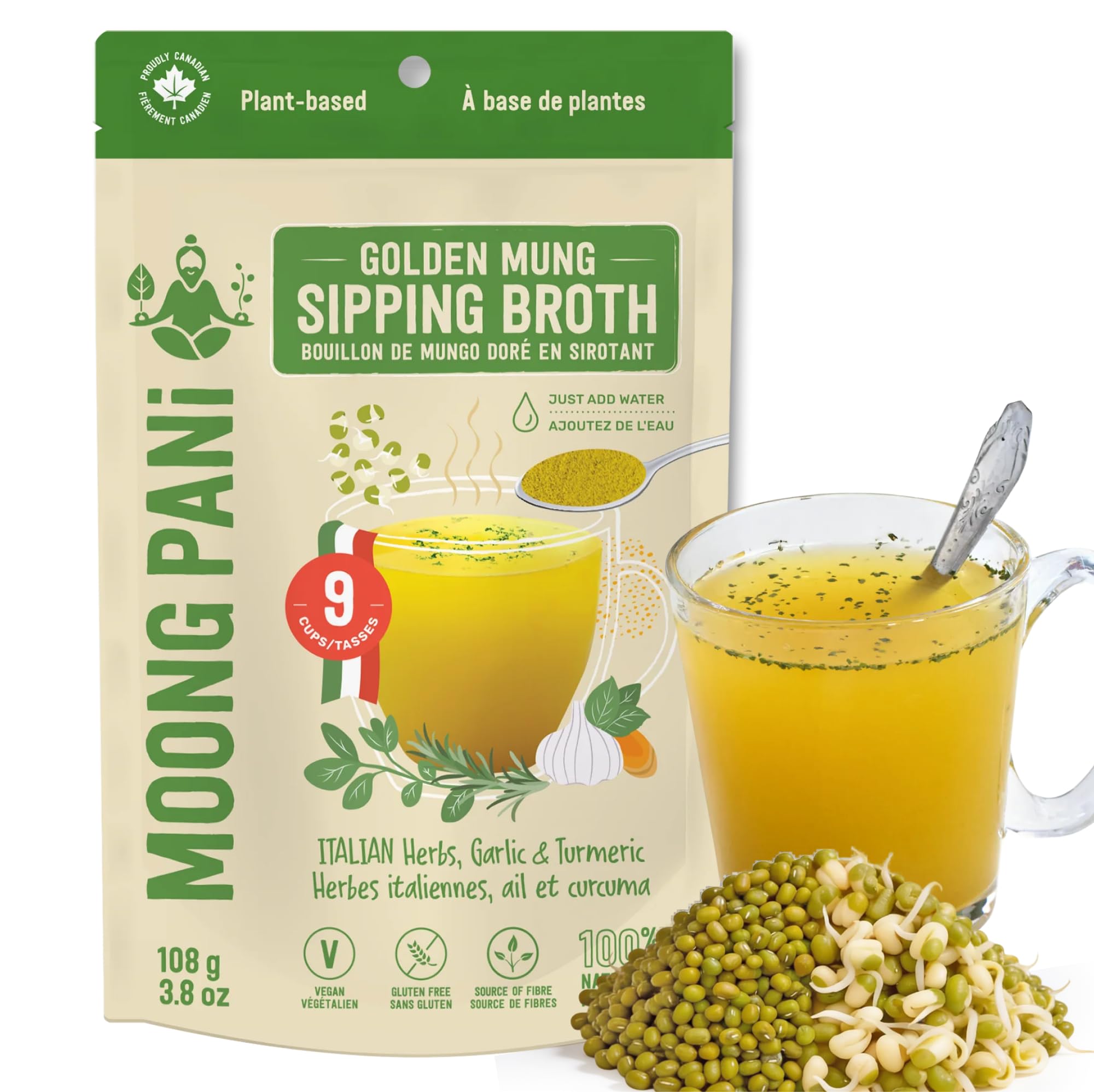 Italian Herbs &amp; Turmeric Golden Mung Sipping Broth | 9 Cups