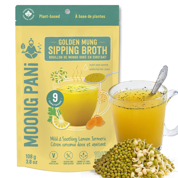 Mild Lemon & Turmeric Golden Mung Broth | 18g Total Protein | 9 Cups - Moong Pani Broths - Mild Lemon & Turmeric Golden Mung Broth | 18g Total Protein | 9 Cups