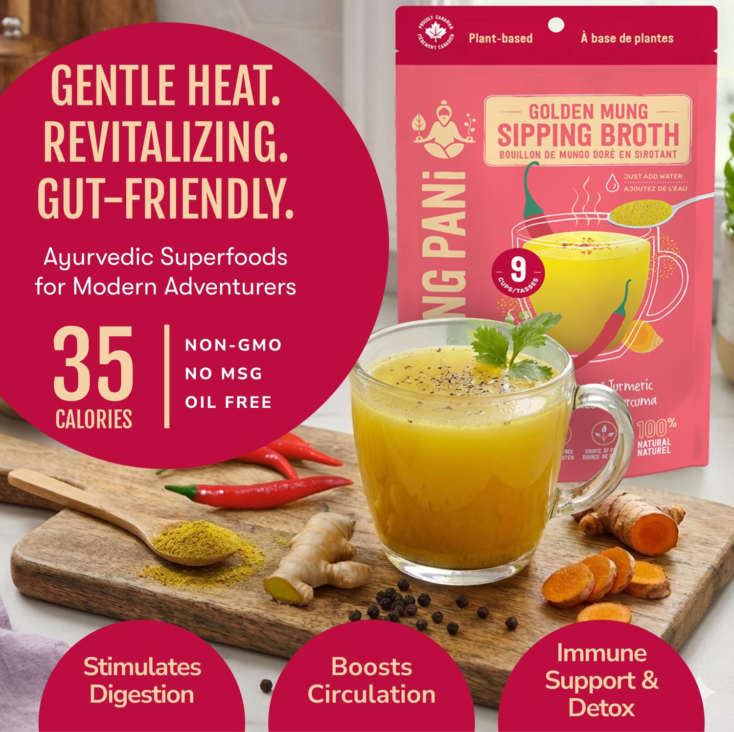 Cayenne Pepper &amp; Turmeric Golden Mung Broth | 9 Cups