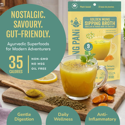 Mild Lemon &amp; Turmeric Golden Mung Broth | 9 Cups
