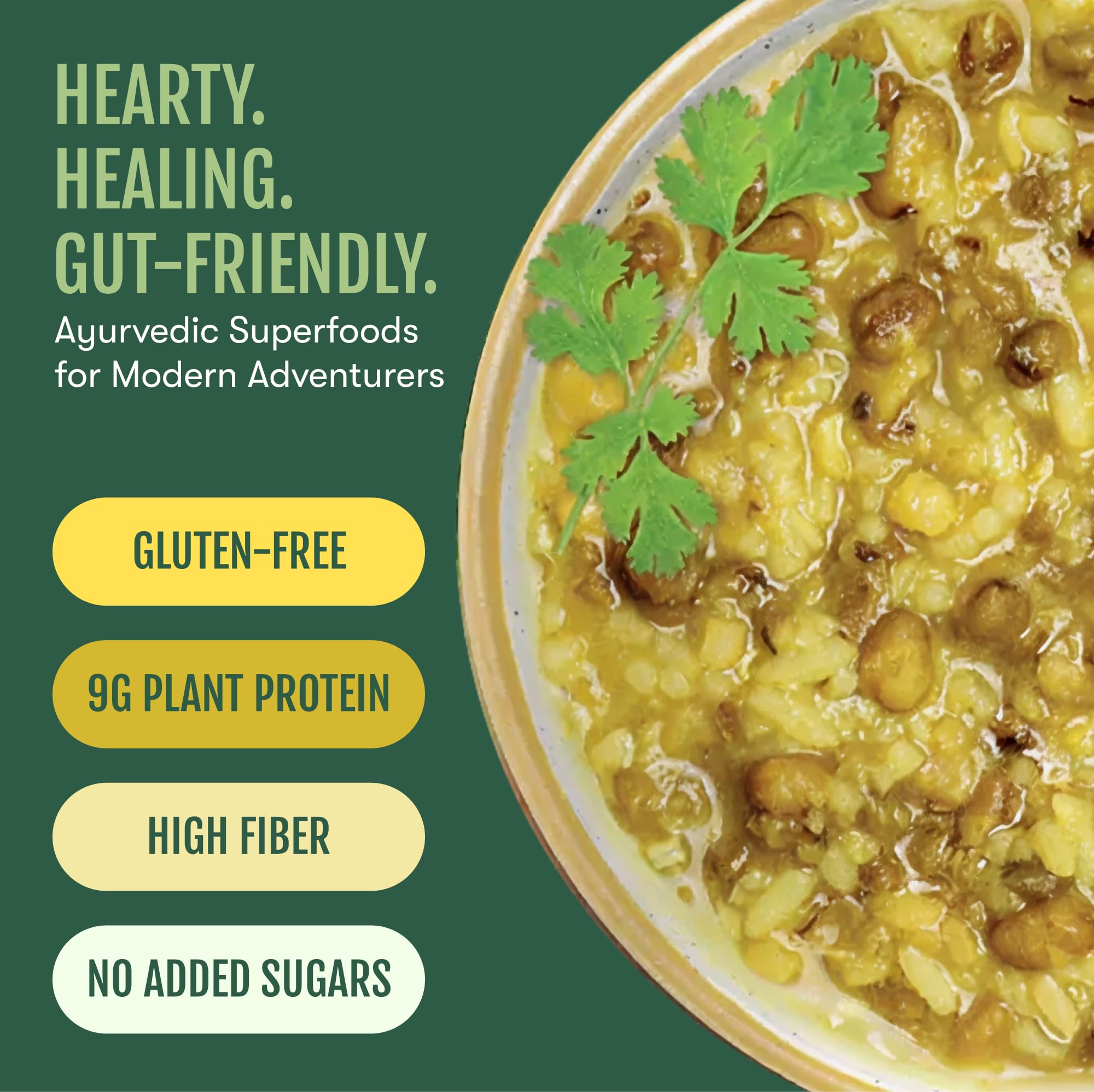 Sprouted Mung Khichari: Mild Ginger &amp; Turmeric | 3 Servings