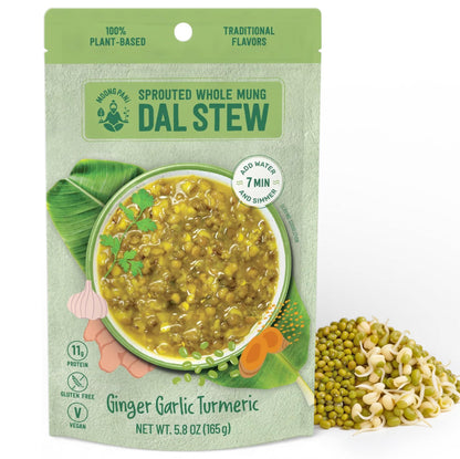 Sprouted Mung Dal Stew: Zesty Ginger &amp; Turmeric | 3+ Servings