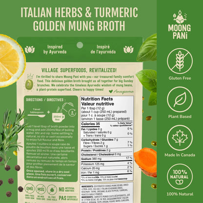 Italian Herbs &amp; Turmeric Golden Mung Sipping Broth | 9 Cups