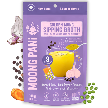Roasted Garlic, Black Pepper &amp; Turmeric Golden Mung Broth