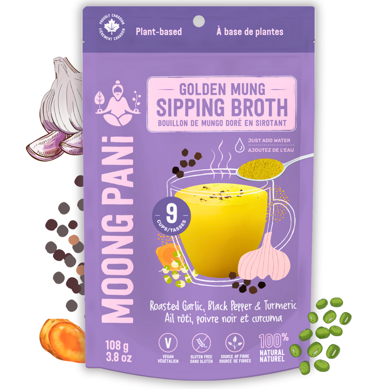 Roasted Garlic, Black Pepper & Turmeric Golden Mung Broth - 9 Cups