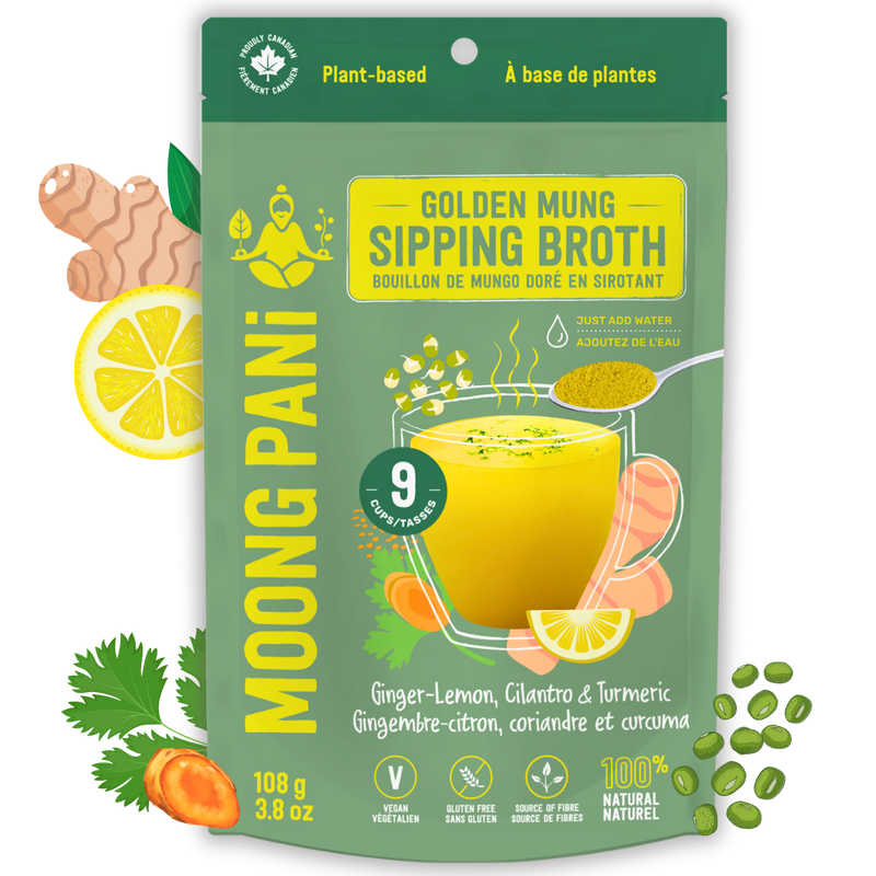 Zesty Ginger, Lemon & Turmeric Mung Sipping Broth - 9 cups