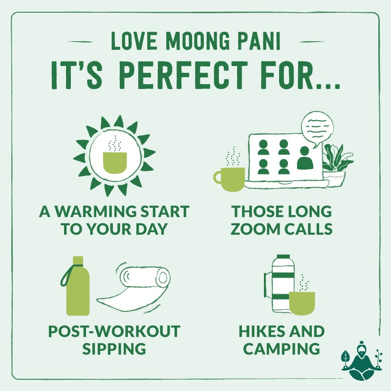 Why Love Moong Pani Graphic for Moong Pani Mung Bean Soup in Flavour Ginger-Lemon, Cilantro &amp; Turmeric.. Vegan, Gluten-free, 100% natural, high fiber, high protein, ayurvedic, Vegan Bone Broth