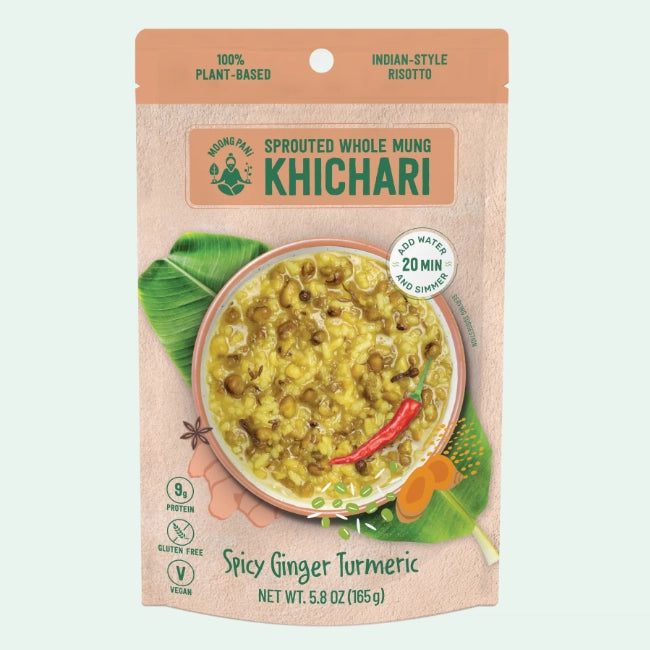Spicy Khichari (Risotto) with Sprouted Mung & Rice: Ginger & Turmeric