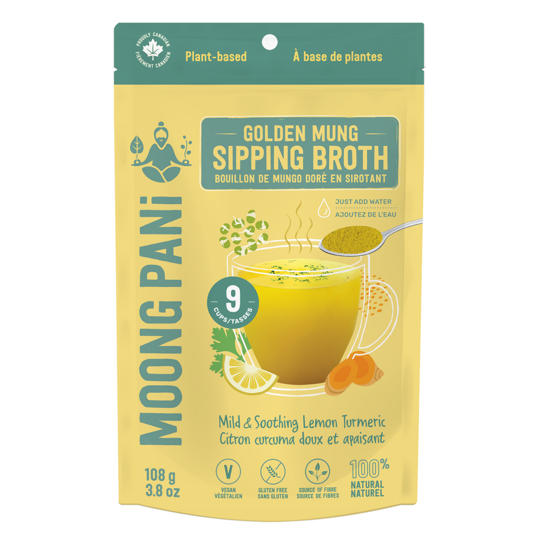 Golden Broth with Lemon &amp; Turmeric, Mild and Soothing with Mung Beans - 9 servings